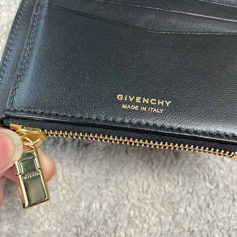 New Givenchy 4G Wallet in Black Leather Compact Trifold